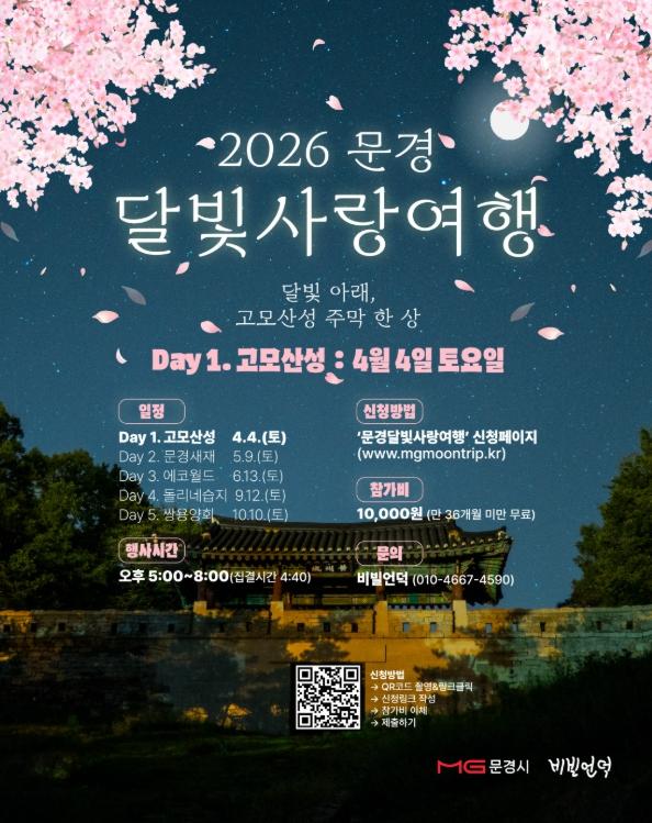문경의 밤을 걷다, 2026 문경 달빛사랑여행 개최 
